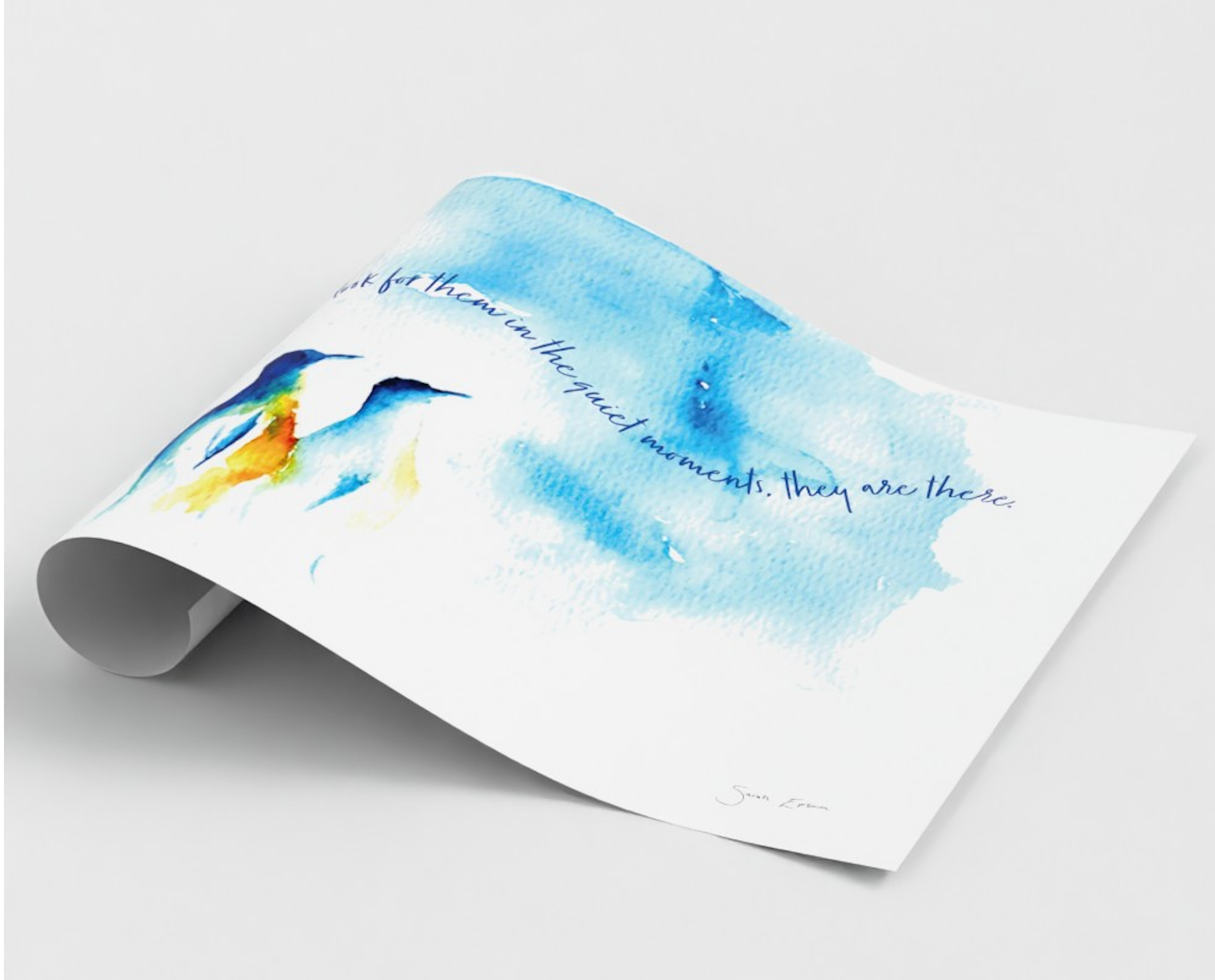 Penguins Art Print | A3 Giclée by Sarah Epsom
