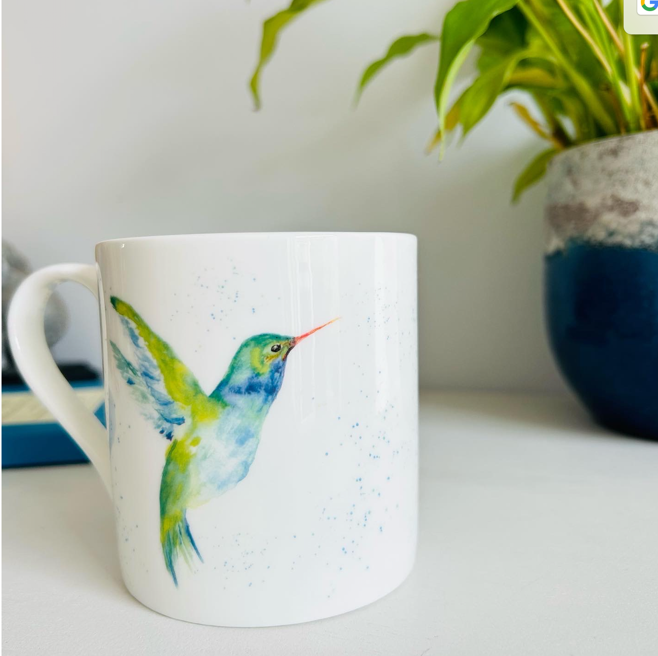 Hummingbird Mug, Fly to Freedom, Fine Bone China Mug by Sarah Epsom