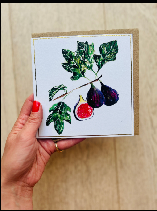 Fig 'Delightful Figs' Greeting Card - by Sarah Epsom