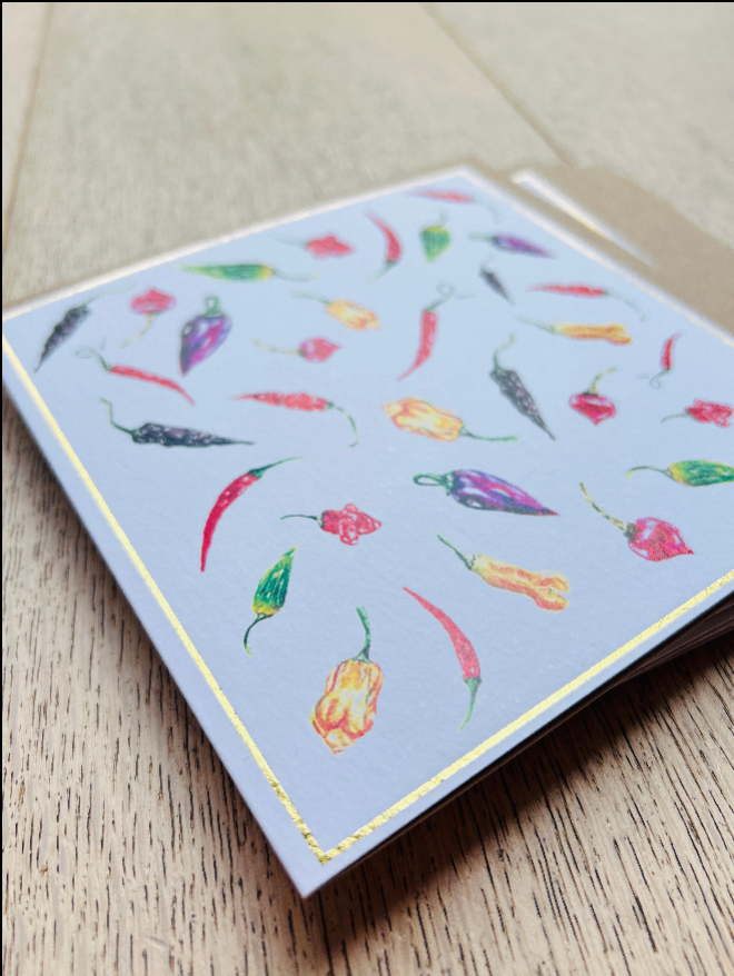 Chilli 'Splash of Spice' Greeting Card - by Sarah Epsom