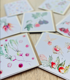 Rooted Vegetables -Greeting Card range - by Sarah Epsom