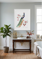 Peacock Print A4 Giclée on Hahnemühle German Etching Paper - by artist Sarah Epsom