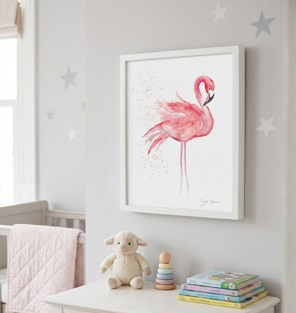 Flamingo Print| A3 Giclée on Hahnemühle German Etching Paper by Sarah Epsom