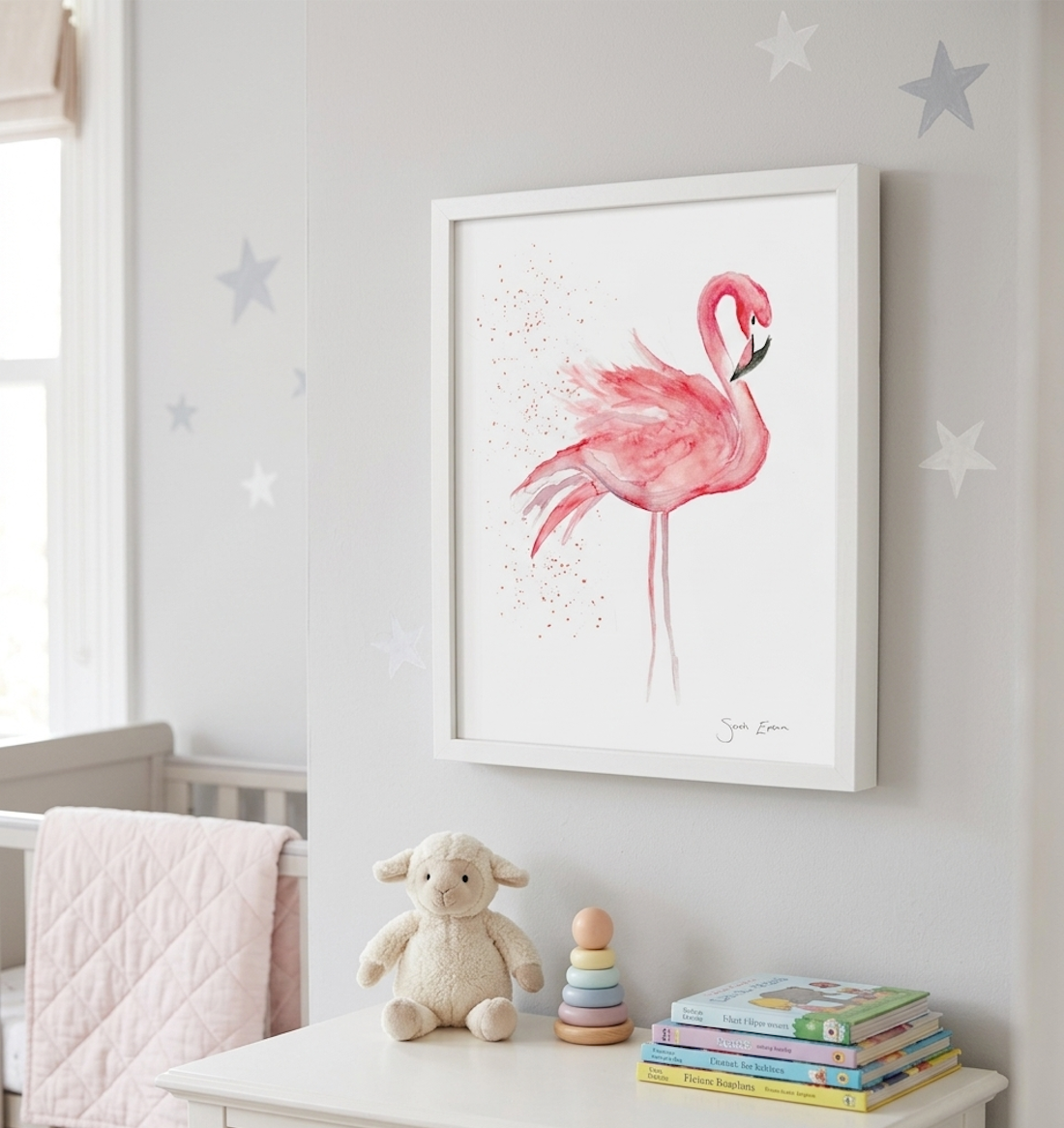 Flamingo Print| A3 Giclée on Hahnemühle German Etching Paper by Sarah Epsom