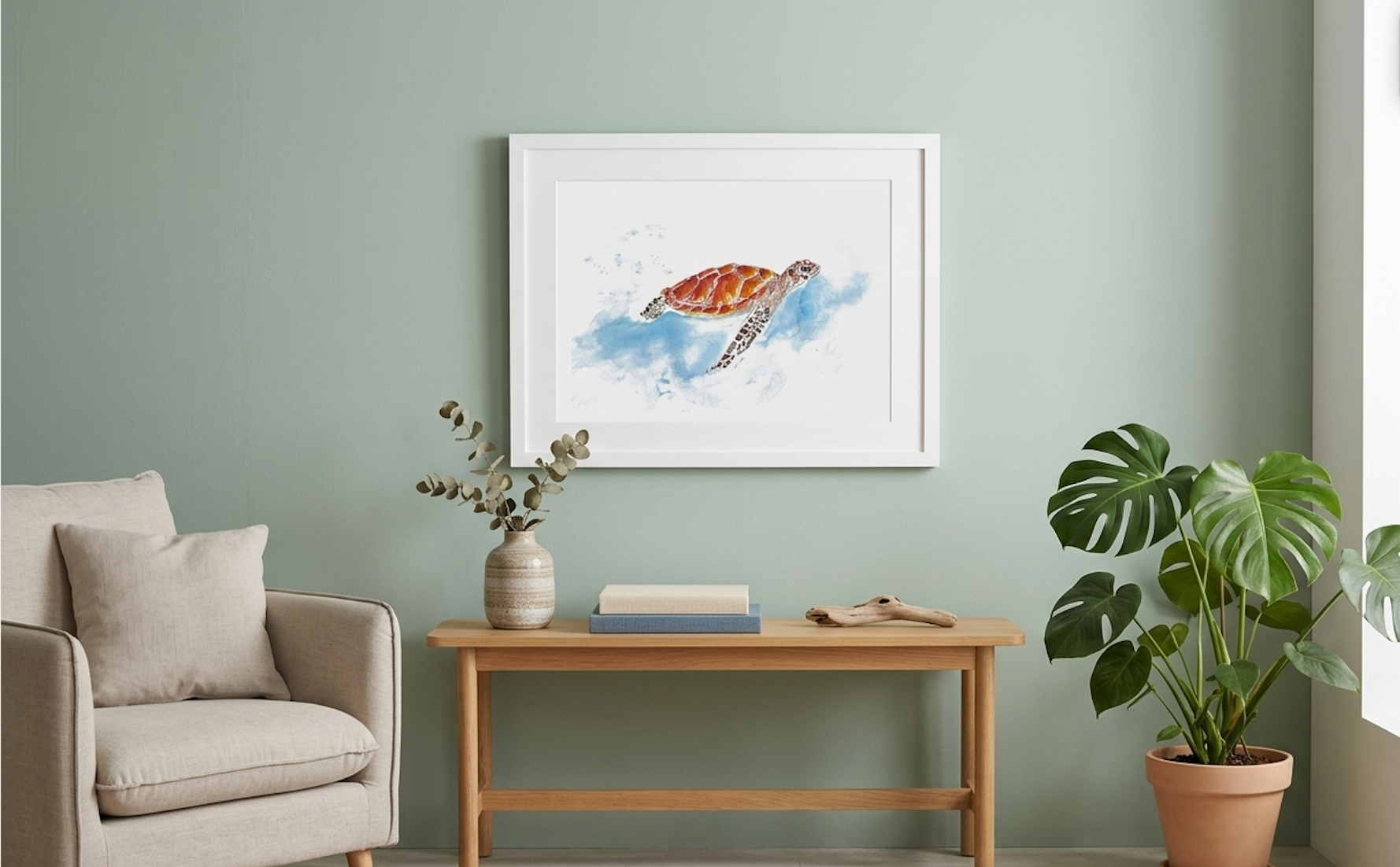 Turtle Print | A3 Giclée on Hahnemühle German Etching Paper by Sarah Epsom