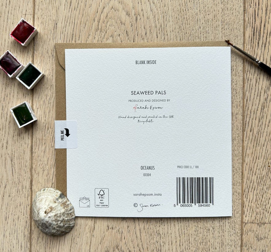 Seaweed Greeting Card, 'Seaweed Pals', Greeting Card - by Sarah Epsom