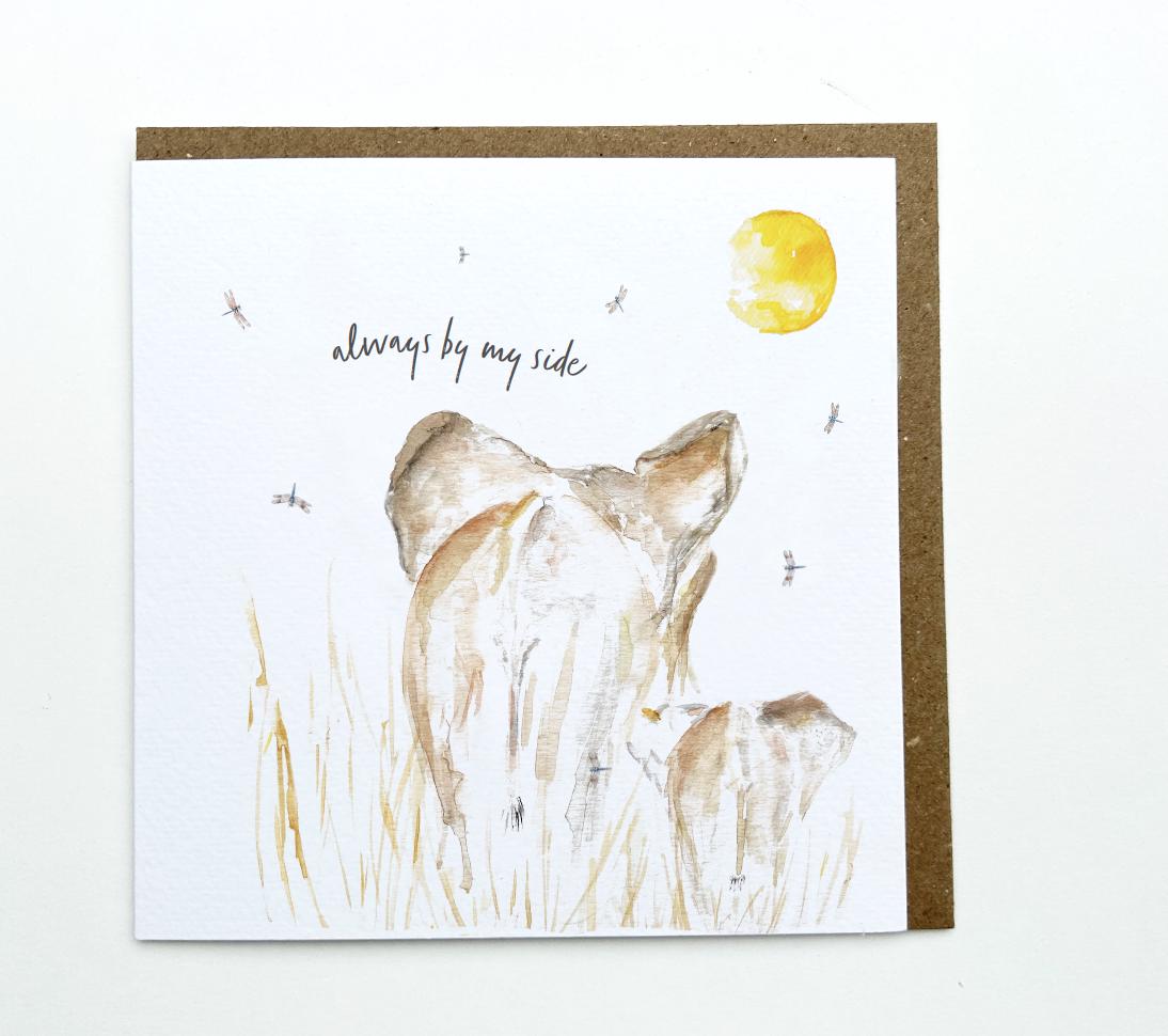 Elephants 'Always by my side' Greeting Card - by Sarah Epsom