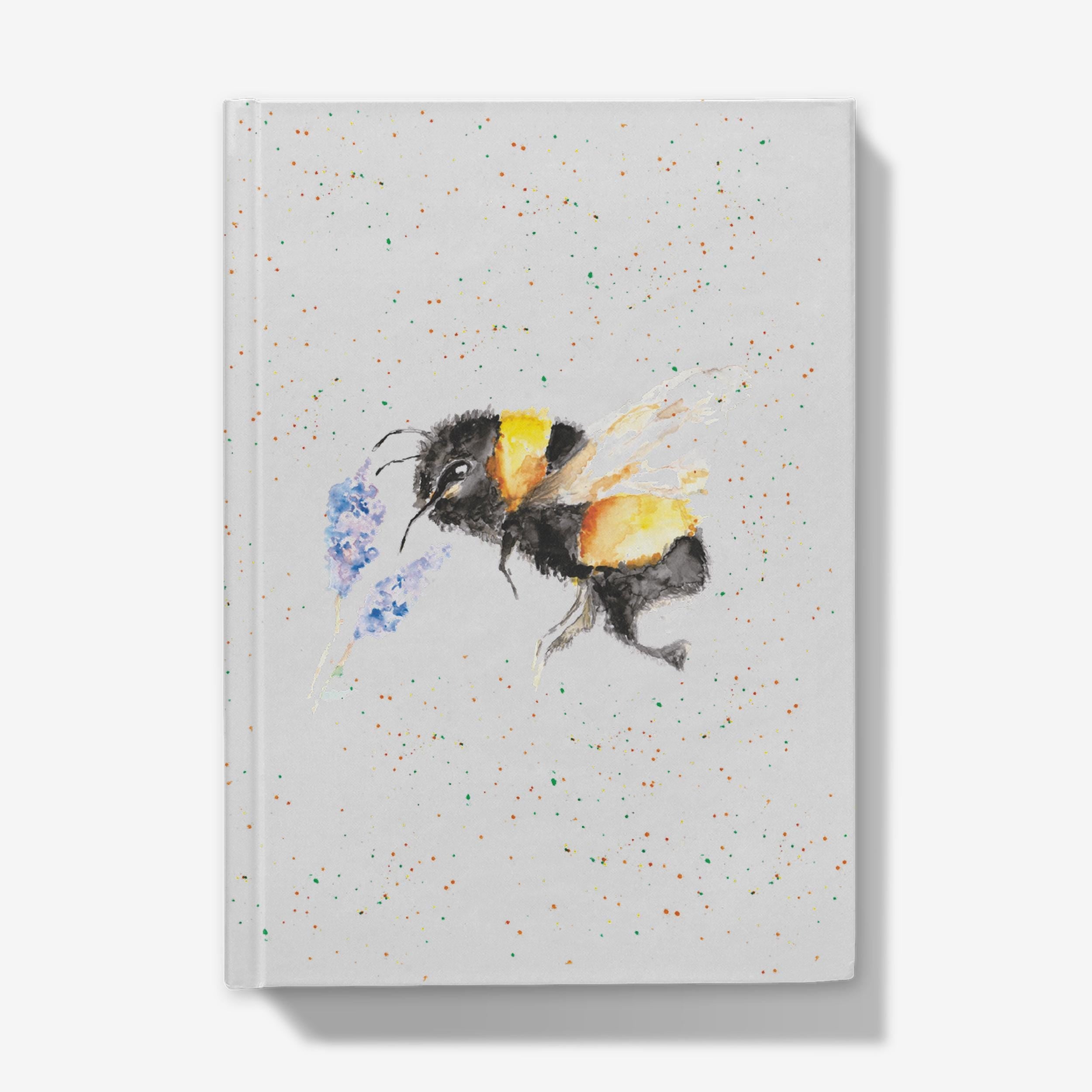 Bumblebee Hardback Journal, Watercolour Art, A5 Notebook, Lined paper, by Sarah Epsom