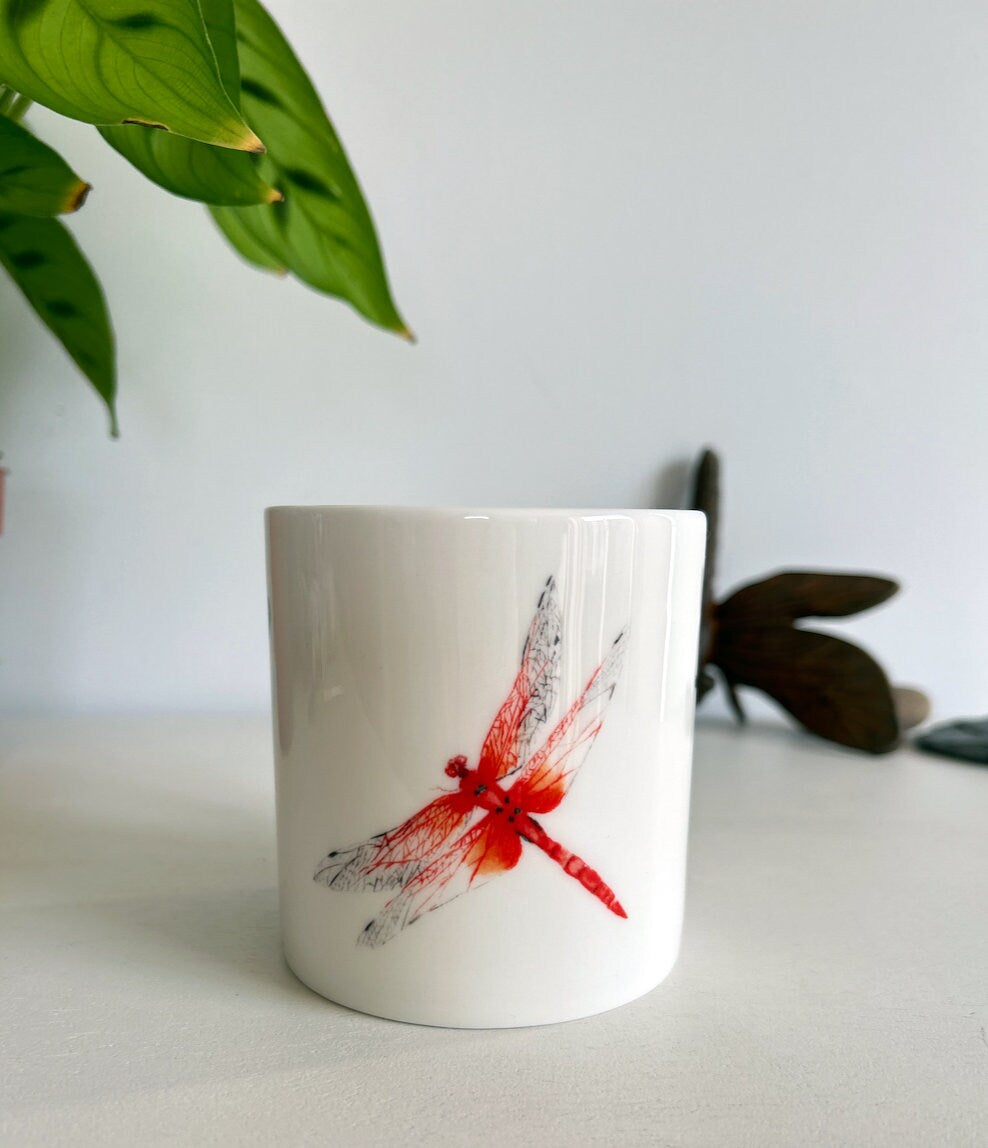 Dragonfly mug, Dancing Dragonflies, Fine Bone China Mug by Sarah Epsom