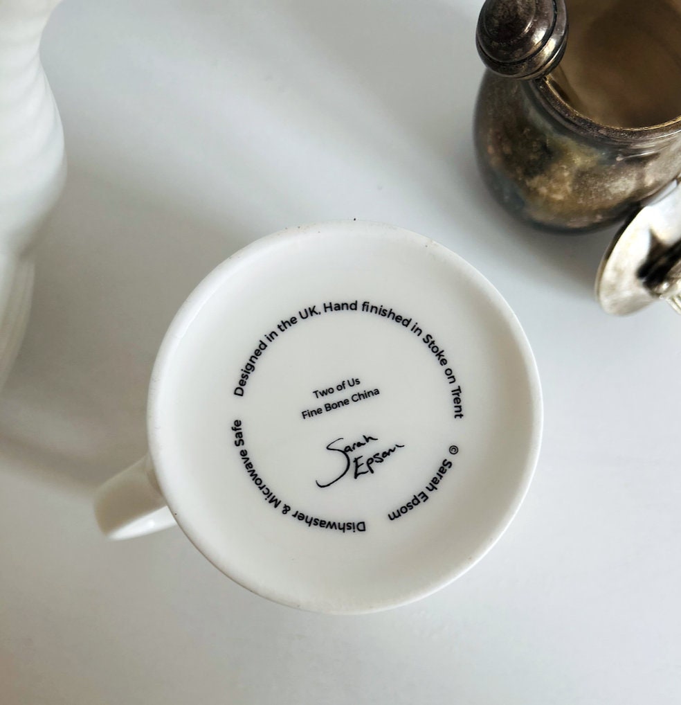 Puffin Mug, Two of us, Fine Bone China Mug by Sarah Epsom
