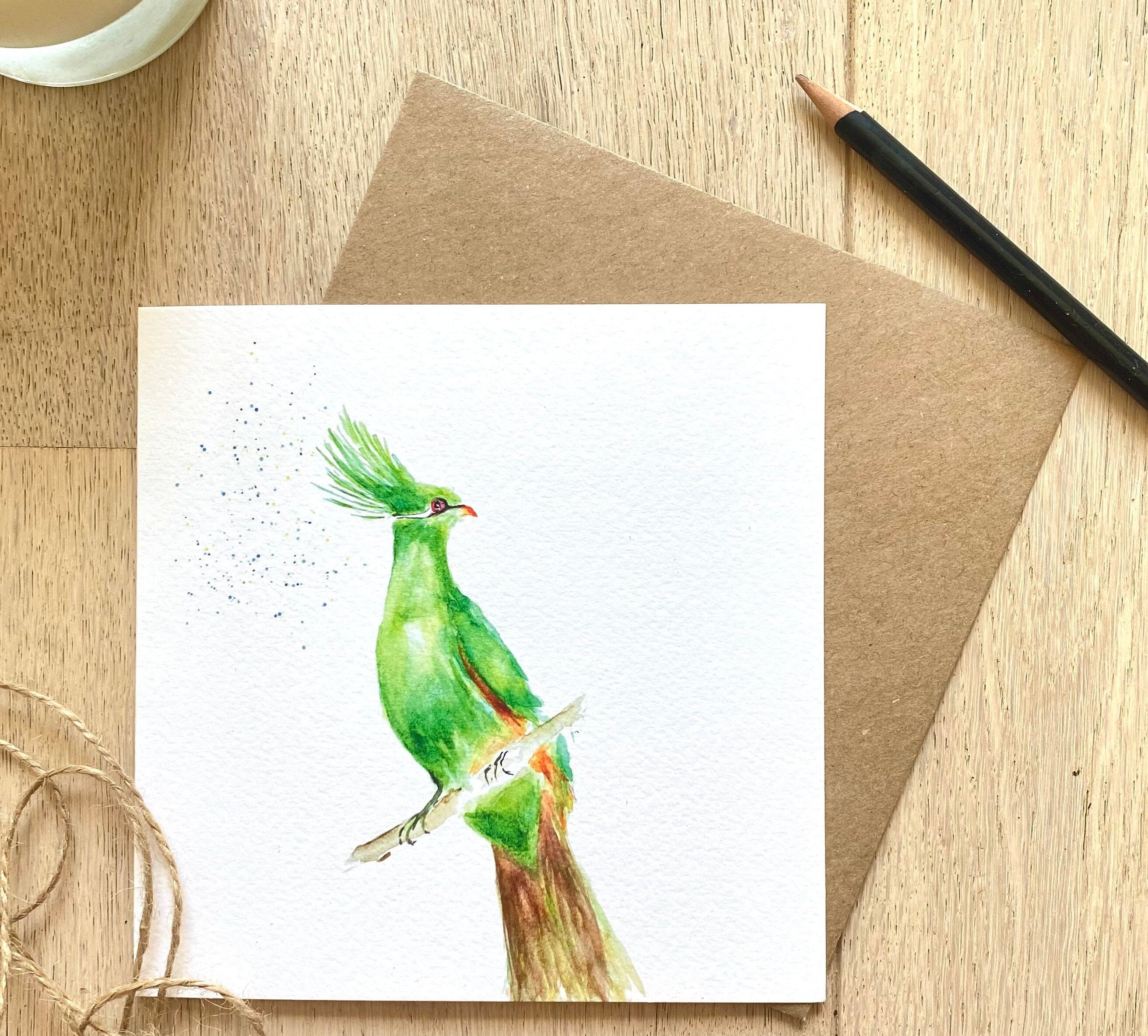 Turaco 'Elvis' bird, Greeting Card - by Sarah Epsom