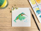 Kingfisher 'Emerald Wings' Greeting Card  - by Sarah Epsom
