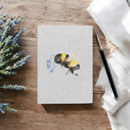 Bumblebee Hardback Journal, Watercolour Art, A5 Notebook, Lined paper, by Sarah Epsom