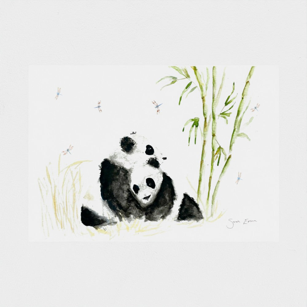 Panda Art Print A4 Giclée on Hahnemühle German Etching Paper - by artist Sarah Epsom