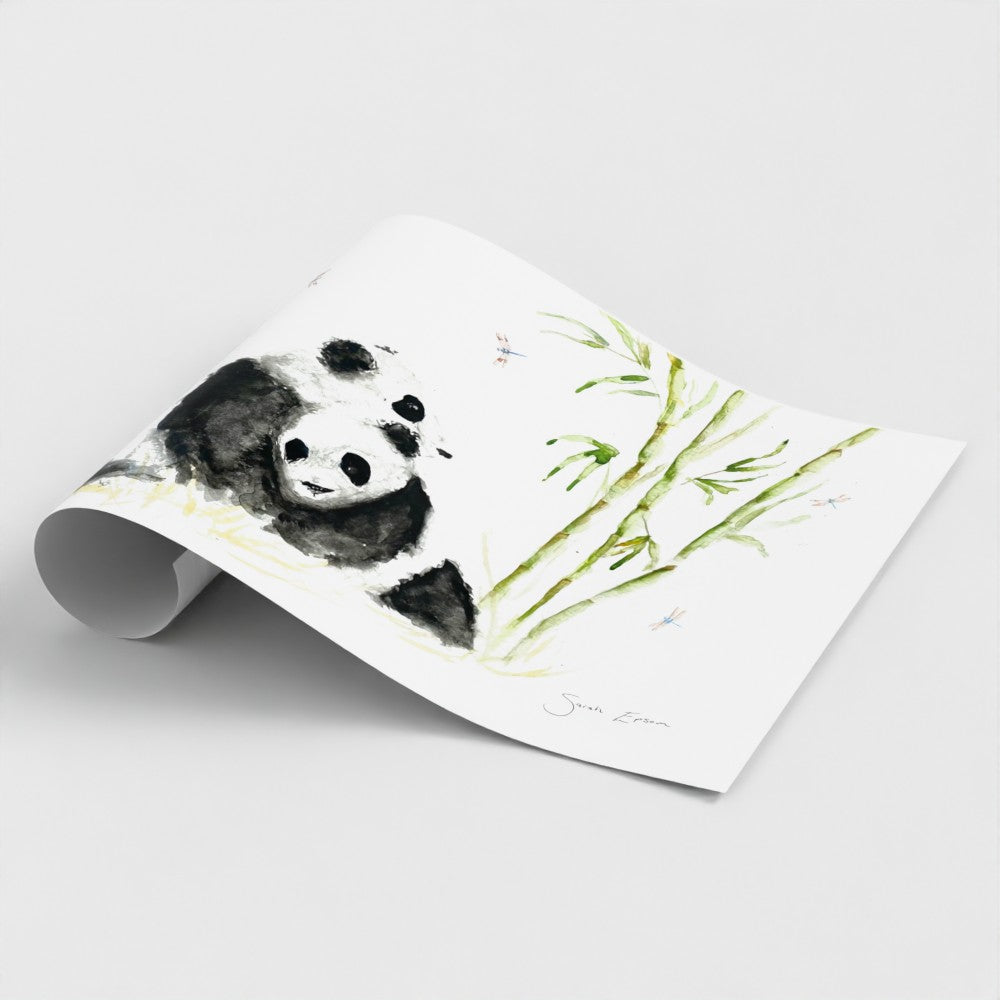 Panda Art Print A4 Giclée on Hahnemühle German Etching Paper - by artist Sarah Epsom